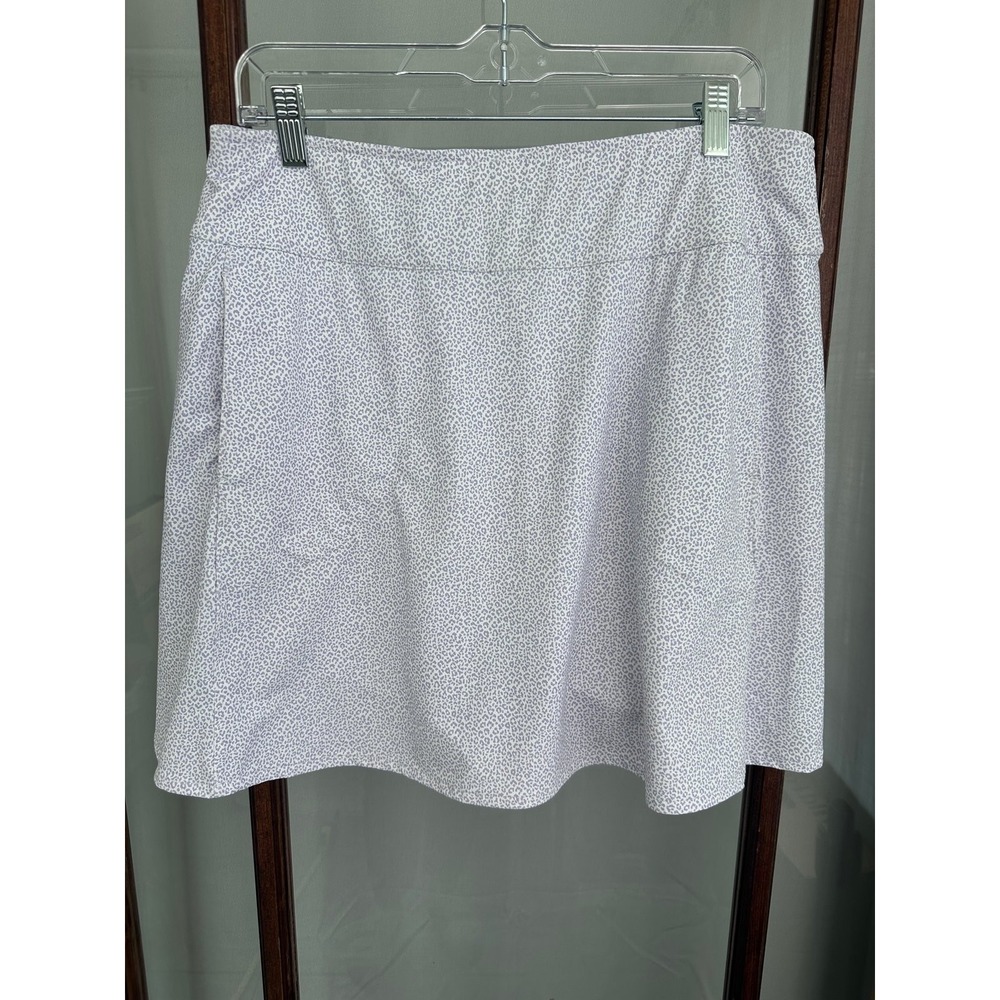 Fairway & Greene Skort Skirt Women's L White Lavender Golf Pull On Pockets